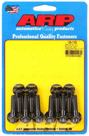 Sady čepů pro záhlaví ARP 134-1103 ARP Header Bolt Kit Chevy SB 6.2L LT1 Black 12PT Chevrolet LS Gen V