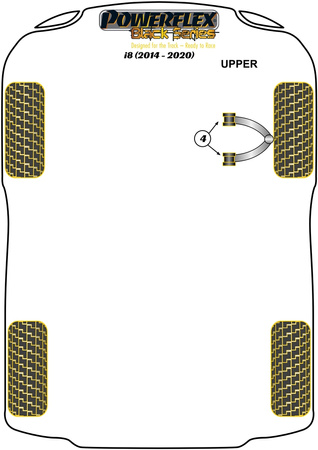 Přední horní lichoběžníkové rameno Bush Camber nastavitelné Polyuretanové pouzdro Powerflex Black Series BMW i8 (2014 - ON) PFF5-6004GBLK