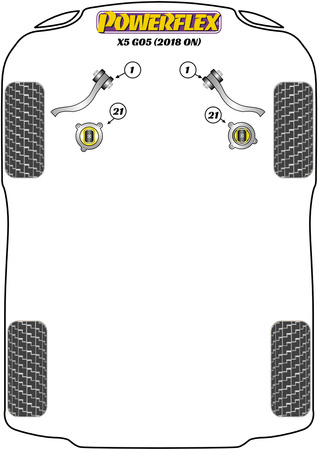 Adaptér Jack Pad Polyuretanové pouzdro Powerflex Road Series BMW X Series  X5 Series X5 G05 (2018 on) PF5-4660