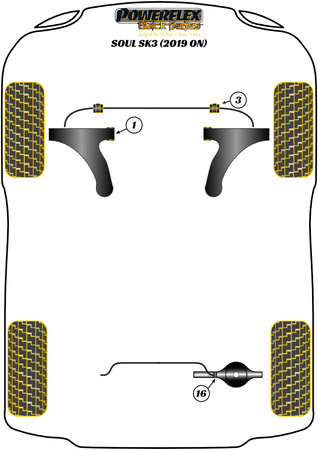 Zadní stabilizátor Drop Link Bush Polyuretanové pouzdro Powerflex Black Series Kia Soul Models Soul SK3 (2019 on) PFR26-116BLK