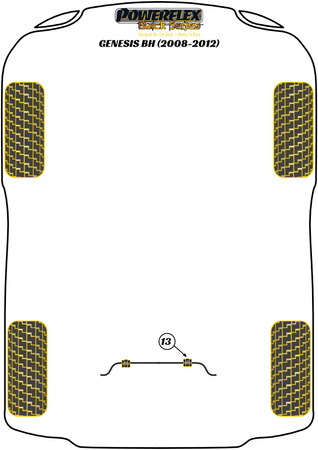 Pouzdro zadního stabilizátoru 19,3 mm Polyuretanové pouzdro Powerflex Black Series Hyundai Genesis BH (2008 - 2012) PFR26-113-19.3BLK