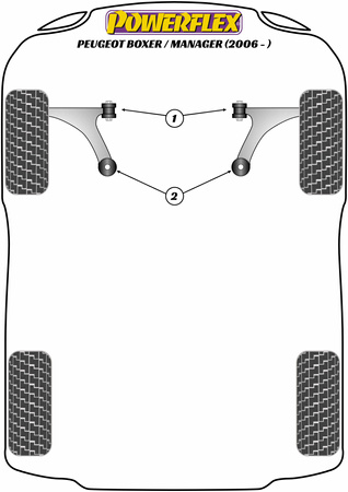 Držák výfuku - sekce Cat Polyuretanové pouzdro Powerflex Road Series Peugeot Boxer / Manager (2006-ON) EXH015