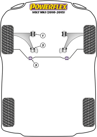 Přední rameno Přední pouzdro Polyuretanové pouzdro Powerflex Road Series Chevrolet Volt MK1 (2010 - 2015) PFF80-1401