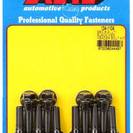 Sady čepů pro záhlaví ARP 134-1104 ARP Header Bolt Kit Chevy SB 6.2L LT1 Black Hex Chevrolet LS Gen V