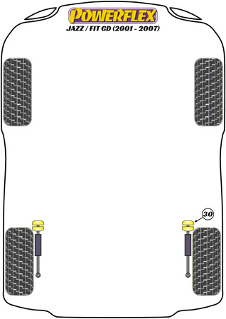 Sada šroubů odklonu PowerAlign (12mm x 60mm) Polyuretanové pouzdro Powerflex road+black Honda Jazz / Fit Models Jazz / Fit GD (2001 - 2007) PFA100-12