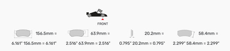Přední brzdová destička Ferodo Racing DS3.12 FCP1073G BMW 3 E46 Touring 5 E39 X3 E83 Z4 E85 Coupe' E86 