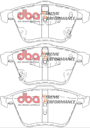 Přední brzdové destičky DBA Brake Pads Xtreme Performance Hawk HB549x.702 - DB8304XP MAZDA 6 GG