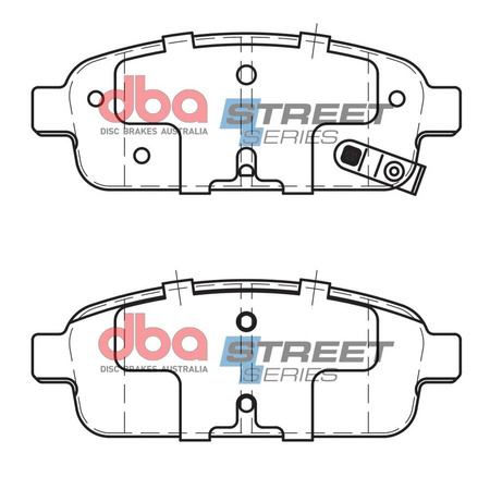 Zadní brzdové destičky DBA Brake Pads Street Series Ceramic - DB1990SS CHEVROLET Cruze J300 Orlando Trax Volt OPEL Ampera Astra J OPC GTC Cascada Mokka X Zafira Tourer VAUXHALL VXR