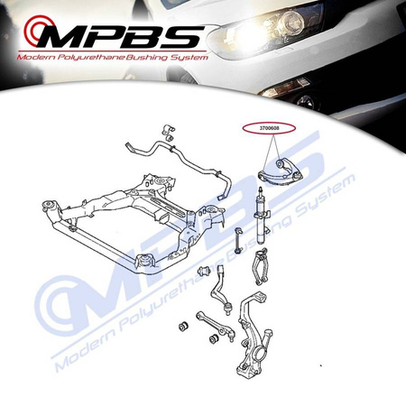 Přední (horní) pouzdro lichoběžníku - MPBS: 3700608 Mazda 6,