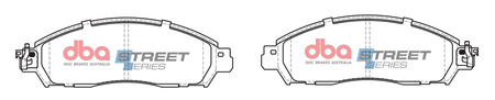 Přední brzdové destičky DBA Brake Pads Street Series Ceramic - DB2374SS NISSAN Leaf NP300 Navara D23 RENAULT Alaskan