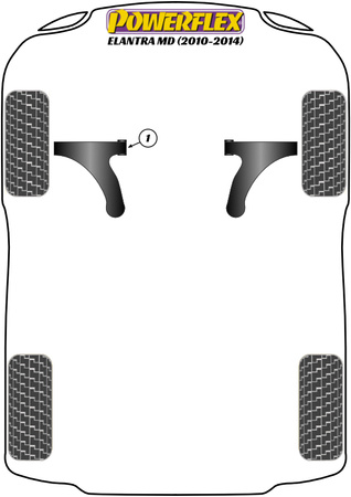 Přední lichoběžníkové rameno Přední pouzdro Nastavitelný Polyuretanové pouzdro Powerflex Road Series Hyundai Elantra Models Elantra MD/JK (2010 - 2014) PFF26-101G