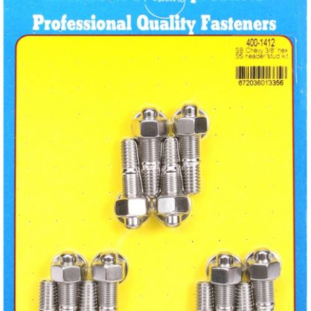 Sady čepů pro záhlaví ARP 400-1412 "SB Chevy 3/8"" hex SS header stud kit" Chevrolet Small Block