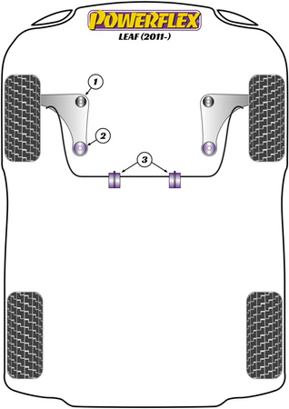 Sada šroubů odklonu PowerAlign (14 mm) Polyuretanové pouzdro Powerflex road+black Nissan Leaf (2011 on ) PFA100-14