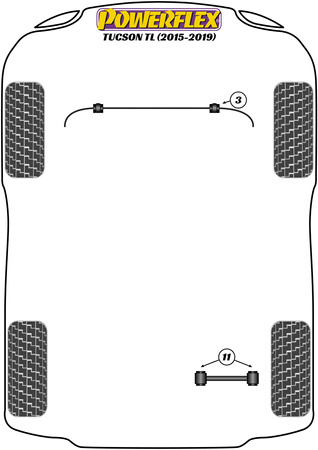 Pouzdro zadního spodního příčného ramene Polyuretanové pouzdro Powerflex Road Series Hyundai Tucson / iX35 Models Tucson TL (2015 - 2019) PFR26-311