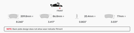 Přední brzdová destička Ferodo Racing DS2500 FCP4712H BMW 2 Coupe F22 F87 5 F10 F18 6 Convertible F12 F13 Gran F06,