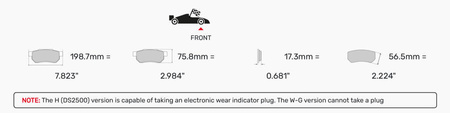 Přední brzdová destička Ferodo Racing DS1.11 FCP4955W PORSCHE 911 991 Convertible Targa 991 