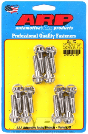 Sady čepů pro záhlaví ARP 434-1202 SBC GENIII/LS 3/8 FLANGE SS 12PT HEADER BOLT KIT Chevrolet LS Gen III IV