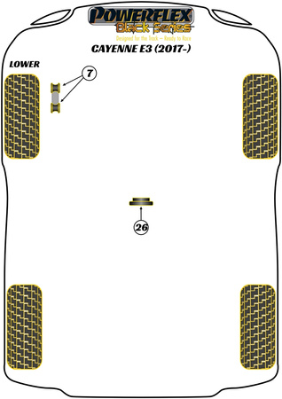 Přední stabilizátor spojovací pouzdro 10mm Polyuretanové pouzdro Powerflex Black Series Porsche Cayenne Models Cayenne E3 9Y (2018 - ON) PFF3-913-10BLK