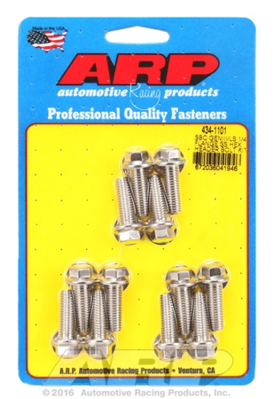 Sady čepů pro záhlaví ARP 434-1101 SBC GENIII/LS 1/4 FLANGE SS HEX HEADER BOLT KIT Chevrolet LS Gen III IV