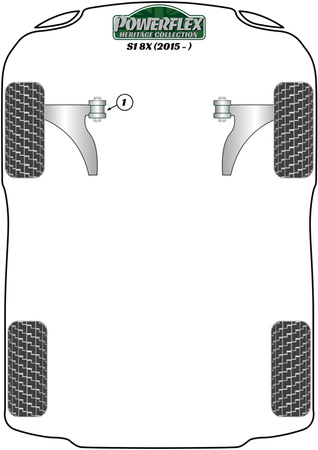 Přední lichoběžníkové rameno 30mm Polyuretanové pouzdro Powerflex Heritage Collection Audi A1 / S1 (2010 on) S1 8X (2015 on) PFF85-201H