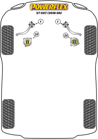 Adaptér Jack Pad Polyuretanové pouzdro Powerflex Road Series BMW X Series  X7 Series X7 G07 (2018 on) PF5-4660
