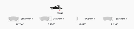 Přední brzdová destička Ferodo Racing DS2500 FCP4064H AUDI Q7 Q7 4L PORSCHE Cayenne CAYENNE 92A 955 Cayenne 9YA 9YB MACAN 95B Panamera Panamera TOUAREG 7P5 7P5 7P6 VAN 7P5 
