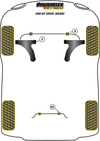 Přední pouzdro stabilizátoru 23,2 mm  Polyuretanové pouzdro Powerflex Black Series Hyundai i40 (2011 - 2020) PFF26-103-23.2BLK