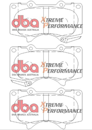 Přední brzdové destičky DBA Brake Pads Xtreme Performance ECE R90 certified Hawk HB490x.665 - DB1482XP LEXUS GX460 GX470 MITSUBISHI Pajero Shogun TOYOTA Aust NZ FJ Cruiser Fortuner AN150 AN50 Hi-Lux Double Cab AHT GUN MRO Extra Single VSC KUN26