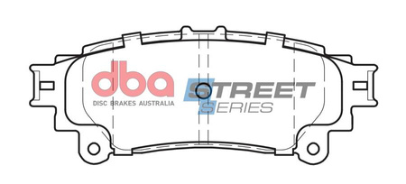 Zadní brzdové destičky DBA Brake Pads Street Series Ceramic - DB2245SS LEXUS GS250 GS300h GS450h IS200t IS250 IS300 IS300h RC200t F-Sport RC300h RX450h TOYOTA Fortuner AN150 Highlander Mirai Prius Plus ZVW40 Sienna