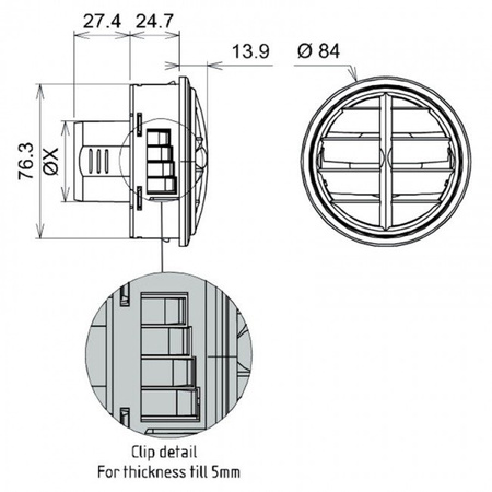 Směrové proudění vzduchu 2&quot; (51 mm)