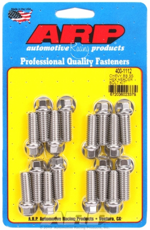 Sady čepů pro záhlaví ARP 400-1112 BB Chevy SS hex header bolt kit Chevrolet Big Block