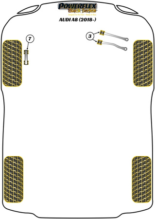 Pouzdro předního horního ramene Polyuretanové pouzdro Powerflex Black Series Audi A8 / S8 A8 D5 (2018 on) PFF3-1203BLK