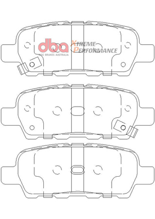 Zadní brzdové destičky DBA Brake Pads Xtreme Performance Hawk HB370x.559 - DB1509XP INFINITI FX35 FX45 NISSAN 350Z Elgrand E51 Murano Z50 Skyline V35 V35 Stagea M35 X-Trail