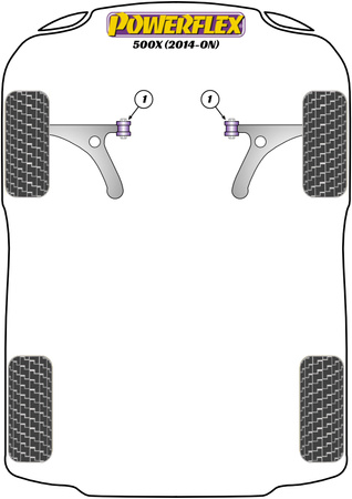Vodicí kolík kola PowerAlign Polyuretanové pouzdro Powerflex Road Series Fiat 500X (2016 on) PF99-512-125