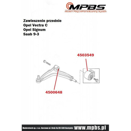 Sada pouzder odpružení - MPBS: 4503501 Opel Signum, Vectra C,