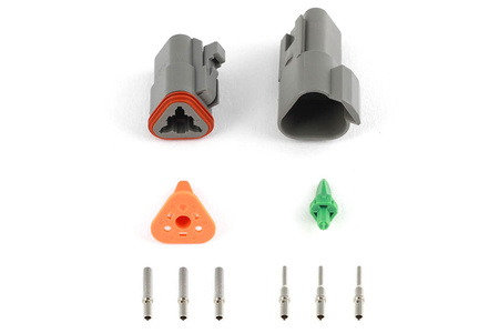 Haltech Sada zástrček a kolíků DT-3 Conn (DT06-3S + DT04-3P) ( - HT-031113