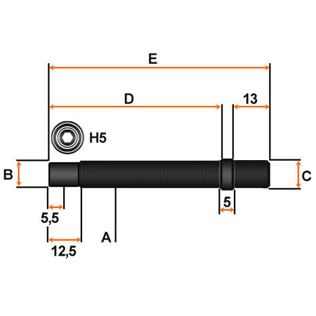 Čep šroubovací M12x1,5 75mm