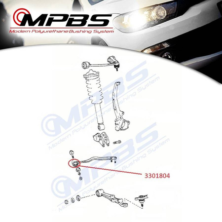 Přední pouzdro lichoběžníkové tyče - MPBS: 3301804 Lexus LS 400 II,