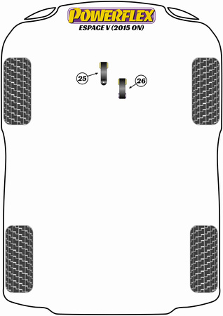 Horní držák točivého momentu motoru - Fast Road/Track Polyuretanové pouzdro Powerflex Road Series Renault Espace V (2015 on) PFF60-2725P