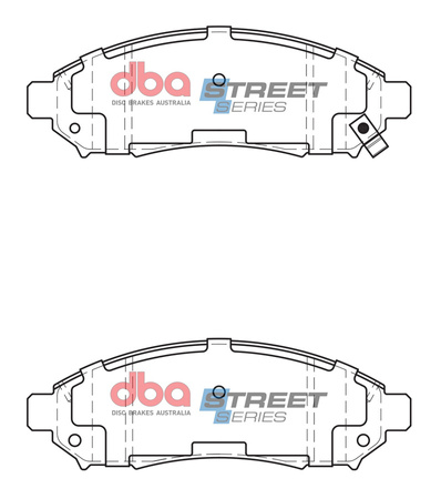 Přední brzdové destičky DBA Brake Pads Street Series Ceramic - DB1835SS NISSAN Aust NZ Leaf NV200 Combi Navara D40 Pathfinder