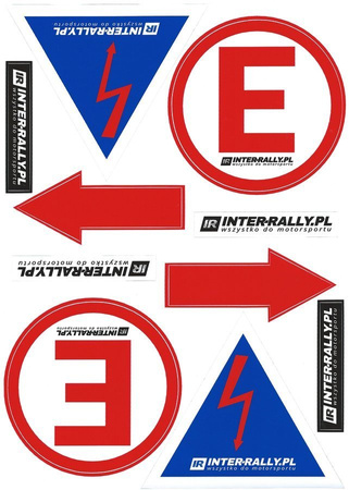 Zestaw naklejek informacyjnych inter-rally.pl