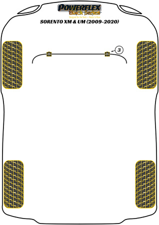 Přední pouzdro stabilizátoru 22,5 mm  Polyuretanové pouzdro Powerflex Black Series Kia Sorento XM & UM (2009 - 2020) PFF26-103-22.5BLK