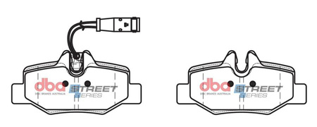 Zadní brzdové destičky DBA Brake Pads Street Series Semi-metallic - DB1966SS MERCEDES-BENZ Viano Vito