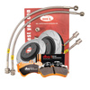 Sada zadních brzdových kotoučů DBA 4000 série - T3 - DBA42809S + DBA Brzdové destičky Xtreme Performance brzdové destičky (Hawk HB789x.600) + HEL pletené brzdové vedení Audi CUPRA Seat Skoda VOLKSWAGEN