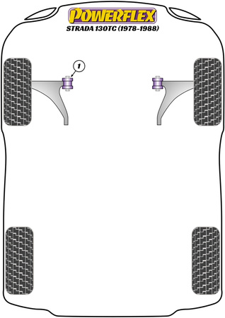Sada šroubů odklonu PowerAlign (12mm x 60mm) Polyuretanové pouzdro Powerflex road+black Fiat Ritmo / Strada Abarth 130TC (1978-1988) PFA100-12