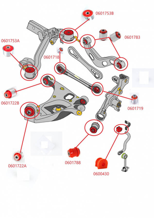 Sada zadního zavěšení - MPBS: 0601703 Audi A4 B6, B7, S4 / RS4 Seat Exeo,