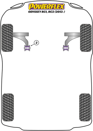 Přední lichoběžníkové rameno Zadní pouzdro Polyuretanové pouzdro Powerflex Road Series Honda Odyssey RC1, RC2 (2013 - on) PFF25-702