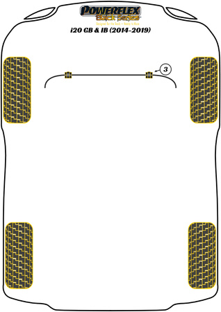 Přední pouzdro stabilizátoru 23,2 mm Polyuretanové pouzdro Powerflex Black Series Hyundai i20 Models i20 GB/IB (2014 - 2019) PFF26-103-23.2BLK