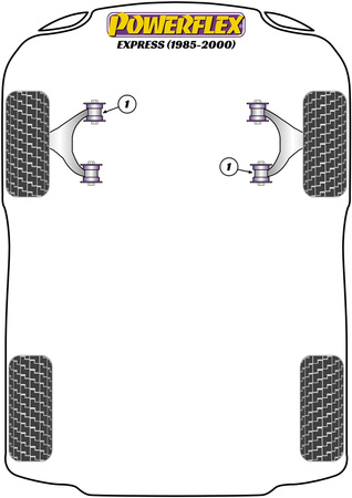 Přední spodní pouzdro lichoběžníkového ramene Polyuretanové pouzdro Powerflex Road Series Renault Express (1985 - 2000) PFF60-101
