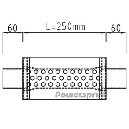 Uniwersalny tłumik okrągły Powersprint Short Box